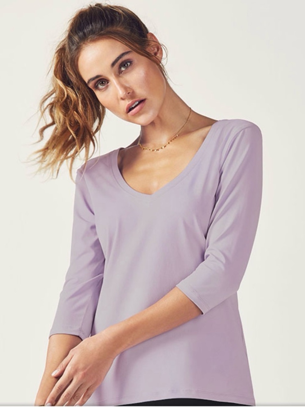 Fabletics Large Lavender Samantha Top‎ Athleisure All Way Stretch Top Minimalist